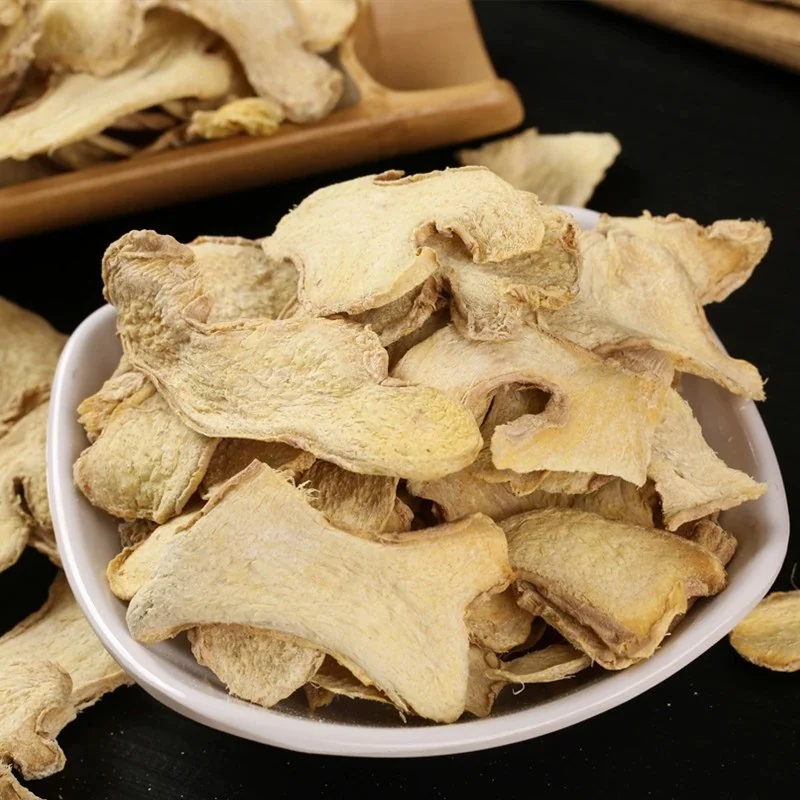 Dried Ginger 干姜 close detail texture photo for slice dryness moisture color and foreign matter checking
