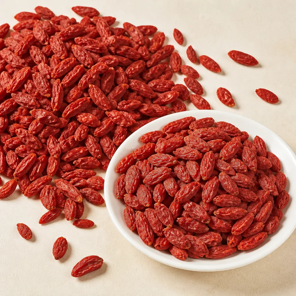 Goji Berry 枸杞 close detail texture photo from Bozhou China