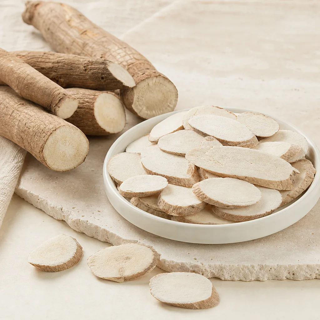 White Peony Root 白芍 close detail texture photo from Bozhou China